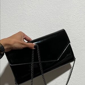 Aldo Black Patent Envelope Crossbody Bag